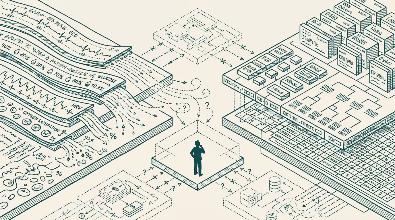 Six months later, the position between the watch and the EHR is still unowned. The Plaid analogy is the bet structure — by Thomas Jankowski, aided by AI